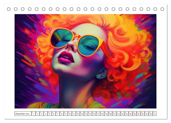 Produktbild: Popart Prinzessin (Tischkalender 2026 DIN A5 quer), CALVENDO Monatskalender