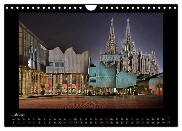 Produktbild: K&ouml;ln &ndash; Nachts 2026 (Wandkalender 2026 DIN A4 quer), CALVENDO Monatskalender