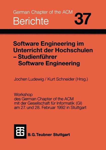 Produktbild: Software Engineering im Unterricht der Hochschulen SEUH '92 und Studienf&uuml;hrer Software Engineering