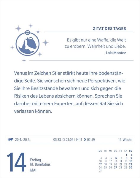 Produktbild: Wassermann Sternzeichenkalender 2027 - Tagesabrei&szlig;kalender - Ihr Horoskop f&uuml;r jeden Tag