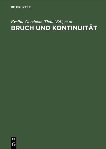 Produktbild: Bruch und Kontinuit&auml;t
