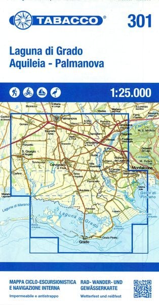 Laguna die Grado - Aquileia Palmanova, Karte von , Tabacco Editrice
