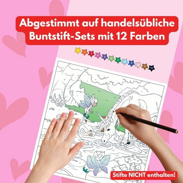 Produktbild: Malen nach Zahlen Glitzer-Malbuch Einh&ouml;rner