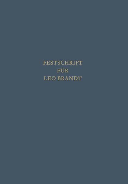 Produktbild: Festschrift f&uuml;r Leo Brandt zum 60. Geburtstag