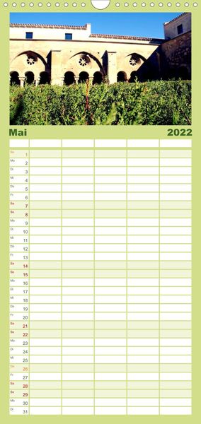 Produktbild: Familienplaner Zisterzienserroute in Katalonien (Wandkalender 2022 , 21 cm x 45 cm, hoch)