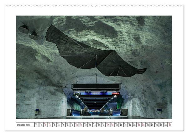 Produktbild: Stockholms Metrostationen - Bunte Meisterwerke im Untergrund (Wandkalender 2026 DIN A2 quer), CALVENDO Monatskalender
