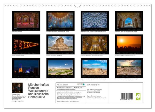 Produktbild: M&auml;rchenhaftes Persien - Weltkulturerbe und klassische H&ouml;hepunkte (Wandkalender 2027 DIN A3 quer), CALVENDO Monatskalender