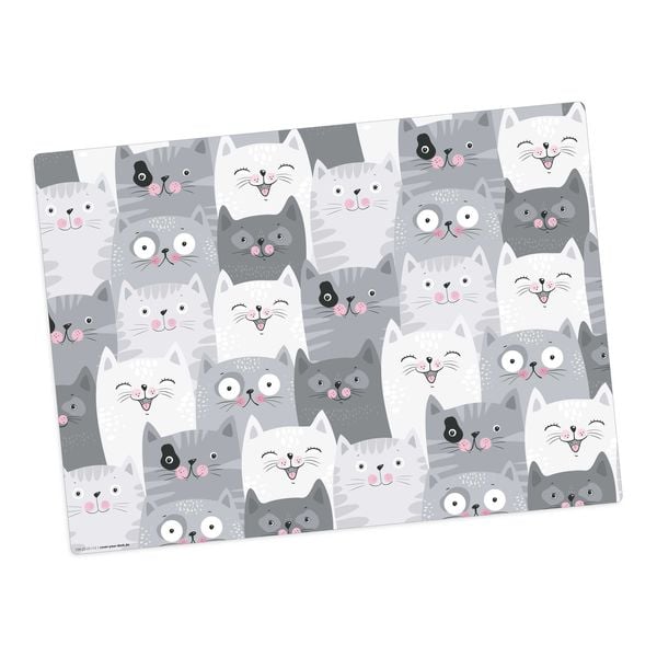 Produktbild: Tischsetmacher Tischset f&uuml;r Kinder Katzen-Konferenz, aus hochwertigem Vinyl , 44 x 32 cm