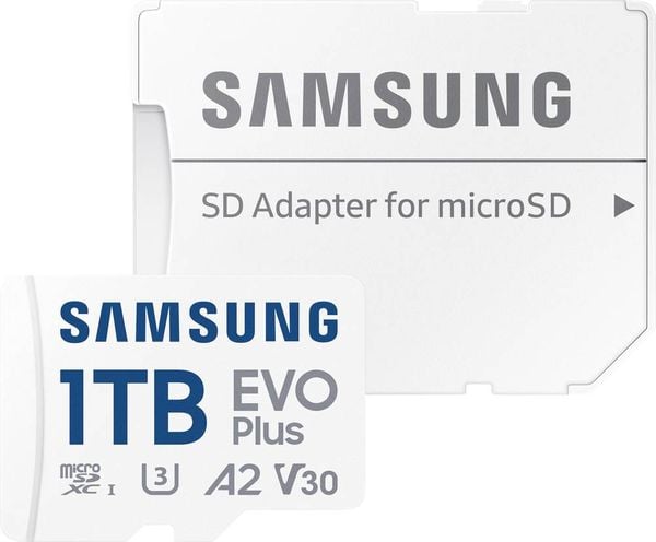 Samsung microSD Card EVO Plus microSD-Karte Retail 1TB A2 Application Performance Class, v30 Video Speed Class, UHS-Clas