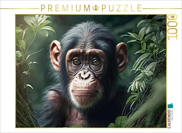 Produktbild: CALVENDO Puzzle Junger Schimpanse | 1000 Teile Lege-Gr&ouml;&szlig;e 64x48cm Foto-Puzzle f&uuml;r gl&uuml;ckliche Stunden