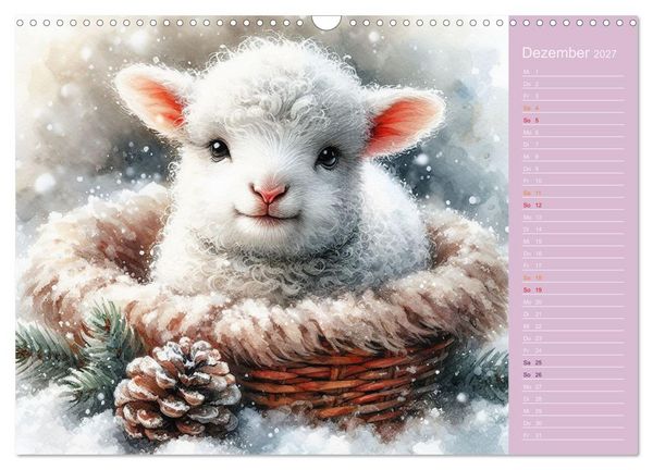 Produktbild: S&uuml;&szlig;e Tierbabys - niedliche Illustrationen (Wandkalender 2027 DIN A3 quer), CALVENDO Monatskalender