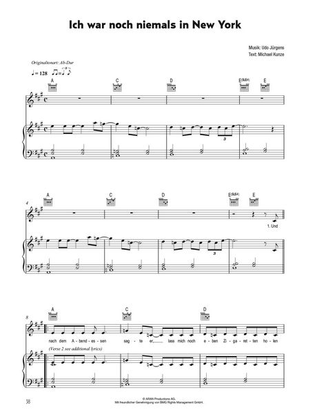 Produktbild: Udo J&uuml;rgens &ndash; Seine gr&ouml;&szlig;ten Erfolge f&uuml;r Klavier, Gesang und Gitarre