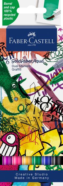 Produktbild: Faber-Castell Tuschestift Dual Marker Goldfaber Aqua, Graffiti, 6er Set