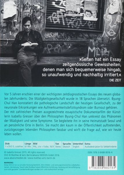 Produktbild: M&uuml;digkeitsgesellschaft - Byung-Chul Han in Seoul/Berlin