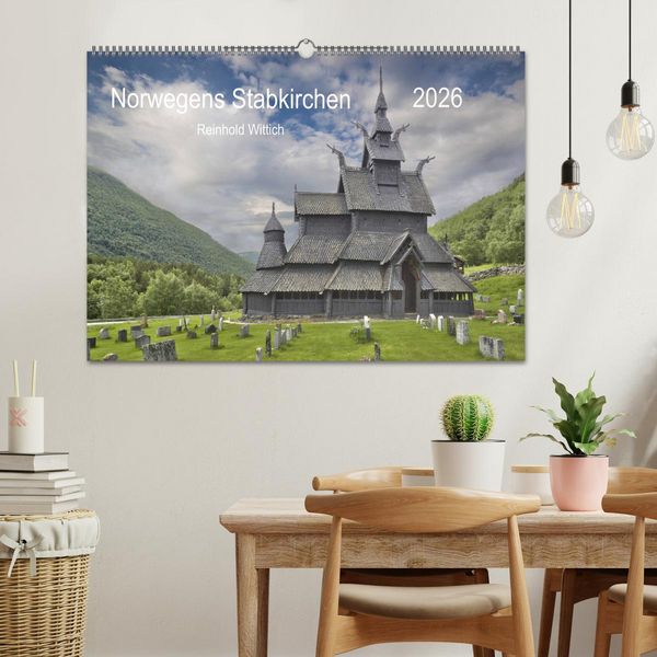 Produktbild: Norwegens Stabkirchen (Wandkalender 2026 DIN A2 quer), CALVENDO Monatskalender