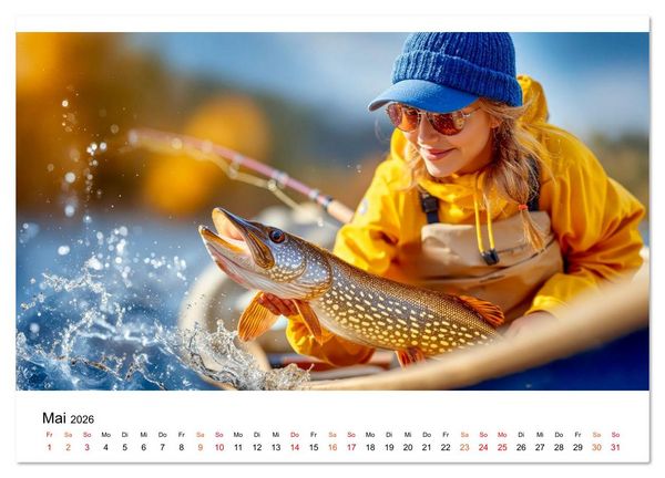 Produktbild: Jagd auf den Hecht (Wandkalender 2026 DIN A2 quer), CALVENDO Monatskalender