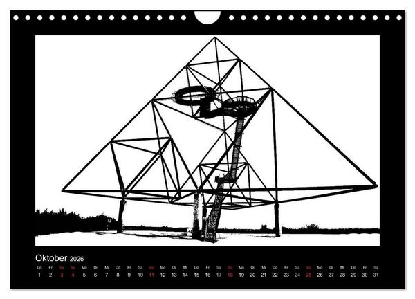 Produktbild: Ruhrpott und Niederrhein in Schwarzwei&szlig; (Wandkalender 2026 DIN A4 quer), CALVENDO Monatskalender
