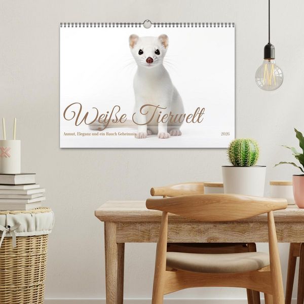 Produktbild: Wei&szlig;e Tierwelt (Wandkalender 2026 DIN A3 quer), CALVENDO Monatskalender