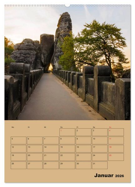 Produktbild: Zauberhafte S&auml;chsische Schweiz (hochwertiger Premium Wandkalender 2026 DIN A2 hoch), Kunstdruck in Hochglanz