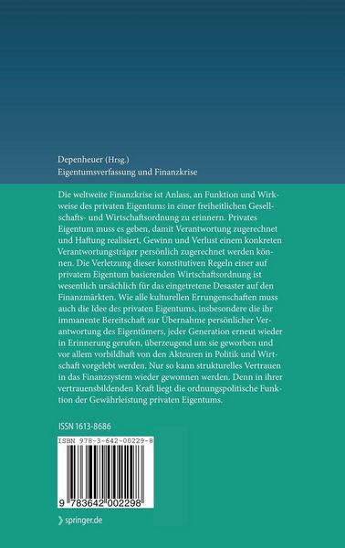 Produktbild: Eigentumsverfassung und Finanzkrise