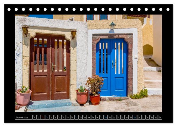 Produktbild: Kalimera Thira - Santorini, die sch&ouml;nste der Kykladen stellt sich vor (Tischkalender 2026 DIN A5 quer), CALVENDO Monatskalender