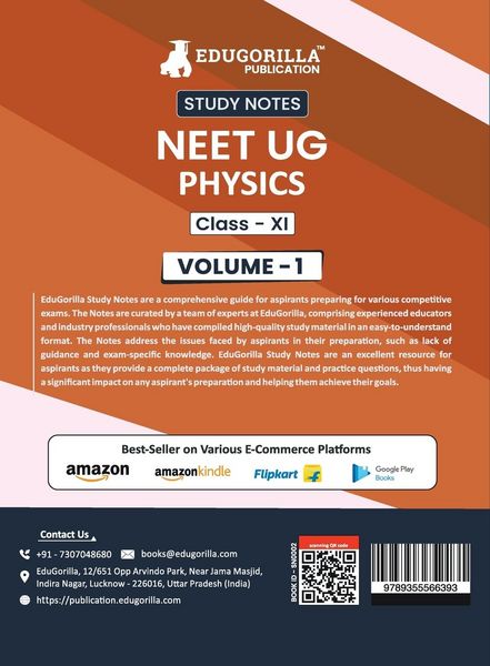 Produktbild: NEET UG Physics Class XI (Vol 1) Topic-wise Notes | A Complete Preparation Study Notes with Solved MCQs