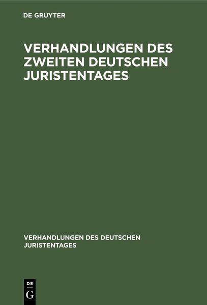 Produktbild: Verhandlungen des Zweiten Deutschen Juristentages