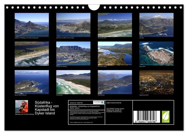 Produktbild: S&uuml;dafrika - K&uuml;stenflug von Kapstadt bis Dyker Island (Wandkalender 2026 DIN A4 quer), CALVENDO Monatskalender