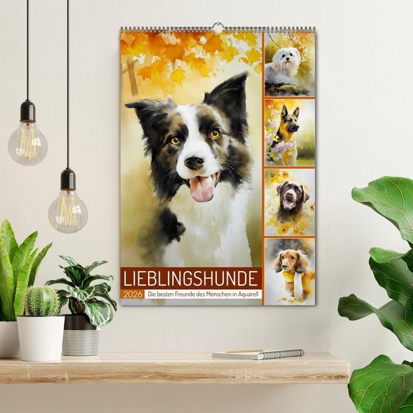 Produktbild: Lieblingshunde (Wandkalender 2026 DIN A2 hoch), CALVENDO Monatskalender