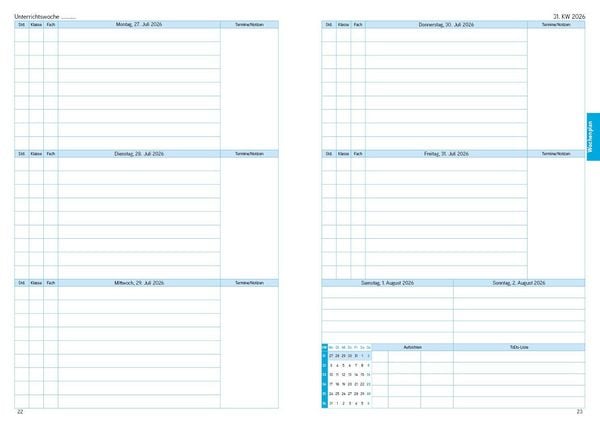 Produktbild: Lehrerkalender - Planer f&uuml;r Lehrerinnen und Lehrer 2026/27