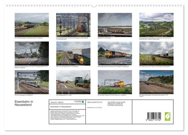 Produktbild: Eisenbahn in Neuseeland (hochwertiger Premium Wandkalender 2026 DIN A2 quer), Kunstdruck in Hochglanz