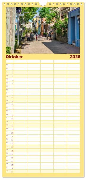 Produktbild: Familienplaner 2026 - Marseillan - Schmuckst&uuml;ck am Bassin de Thau mit 5 Spalten (Wandkalender, 21 x 45 cm) CALVENDO