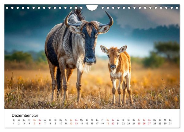 Produktbild: Gnus - die gro&szlig;en Wanderer (Wandkalender 2026 DIN A4 quer), CALVENDO Monatskalender