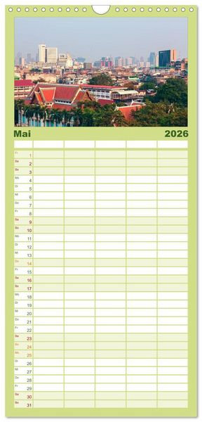 Produktbild: Familienplaner 2026 - Zauberhaftes Thailand mit 5 Spalten (Wandkalender, 21 x 45 cm) CALVENDO