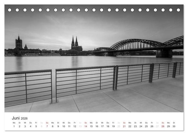 Produktbild: K&ouml;ln - monochrome Ansichten (Tischkalender 2026 DIN A5 quer), CALVENDO Monatskalender