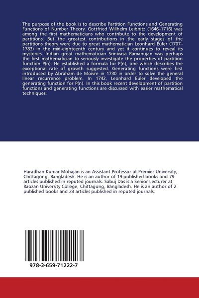Produktbild: Generalization of Euler and Ramanujan's Partition Functions