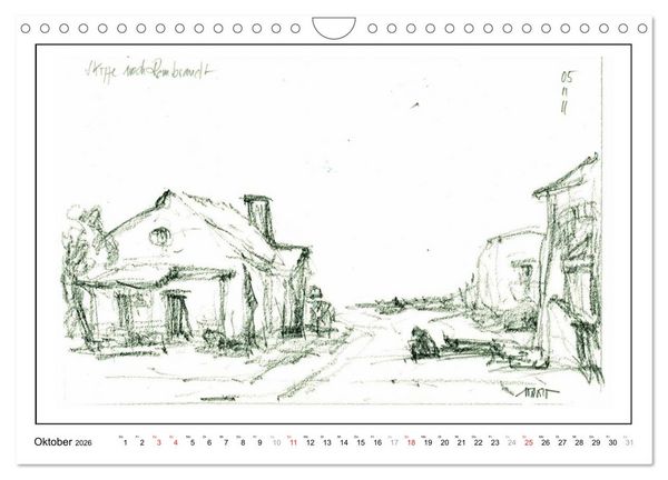 Produktbild: Rembrandt Landschaften wgVoigt (Wandkalender 2026 DIN A4 quer), CALVENDO Monatskalender