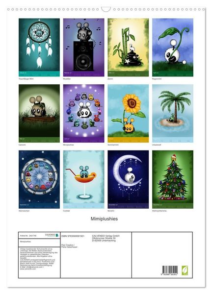 Produktbild: Mimiplushies (Wandkalender 2027 DIN A2 hoch), CALVENDO Monatskalender