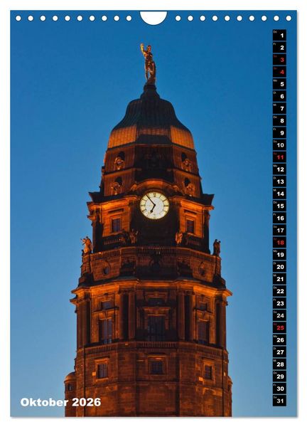 Produktbild: Dresden bei Nacht (Wandkalender 2026 DIN A4 hoch), CALVENDO Monatskalender