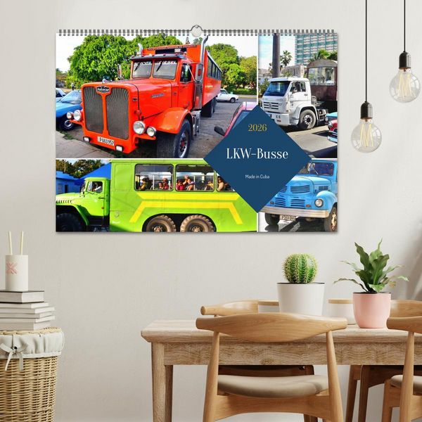 Produktbild: LKW-Busse - Made in Cuba (Wandkalender 2026 DIN A2 quer), CALVENDO Monatskalender