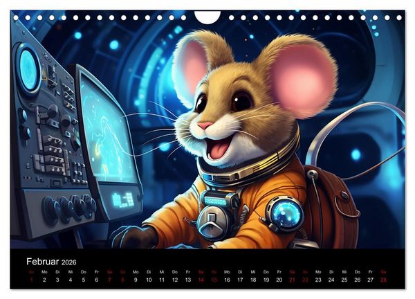 Produktbild: M&auml;use im All (Wandkalender 2026 DIN A4 quer), CALVENDO Monatskalender