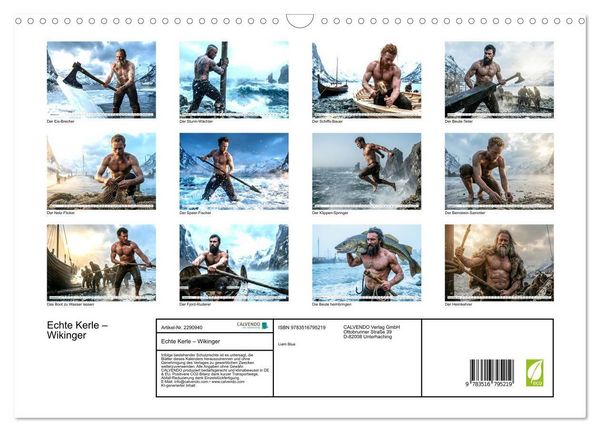 Produktbild: Echte Kerle &ndash; Wikinger (Wandkalender 2027 DIN A3 quer), CALVENDO Monatskalender