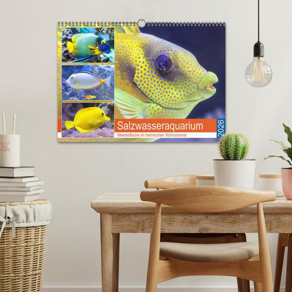 Produktbild: Salzwasseraquarium. Meeresfische im heimischen Wohnzimmer (Wandkalender 2026 DIN A3 quer), CALVENDO Monatskalender
