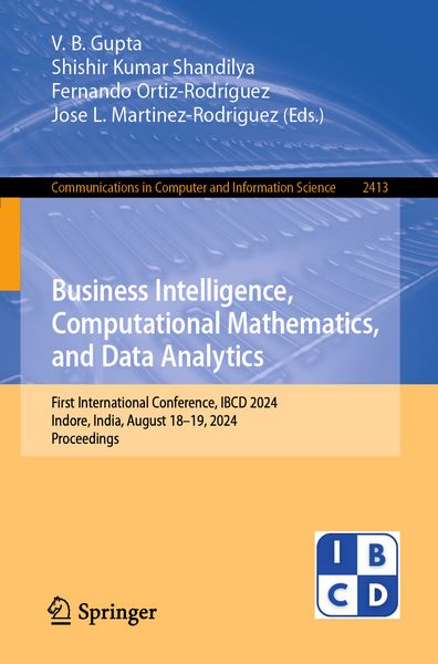 Produktbild: Business Intelligence, Computational Mathematics, and Data Analytics