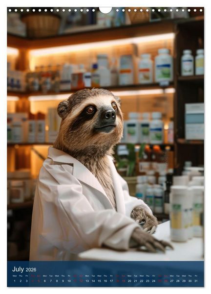 Produktbild: Funny animals in a pharmacist outfit (Wall Calendar 2026 DIN A3 portrait), CALVENDO 12 Month Wall Calendar