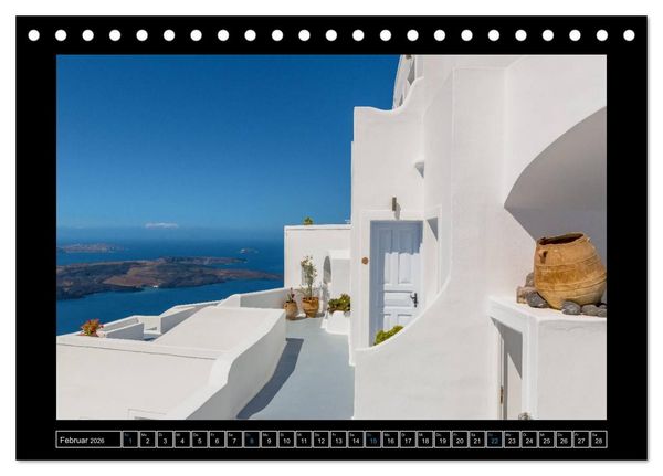 Produktbild: Kalimera Thira - Santorini, die sch&ouml;nste der Kykladen stellt sich vor (Tischkalender 2026 DIN A5 quer), CALVENDO Monatskalender