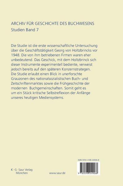 Produktbild: "... f&uuml;r unseren Betrieb lebensnotwendig ...": Georg von Holtzbrinck als Verlagsunternehmer im Dritten Reich