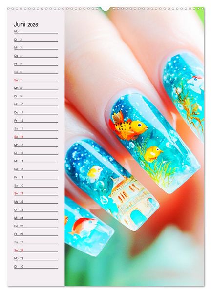 Produktbild: Nageldesign. Au&szlig;ergew&ouml;hnliche Fingern&auml;gel (Wandkalender 2026 DIN A2 hoch), CALVENDO Monatskalender