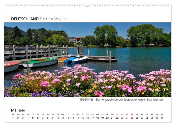 Produktbild: Wei&szlig;blaue Impressionen vom Tegernsee (hochwertiger Premium Wandkalender 2026 DIN A2 quer), Kunstdruck in Hochglanz