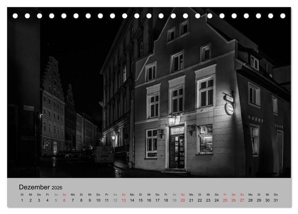 Produktbild: Hansestadt Stralsund bei Nacht (mit GPS-Koordinaten) (Tischkalender 2026 DIN A5 quer), CALVENDO Monatskalender